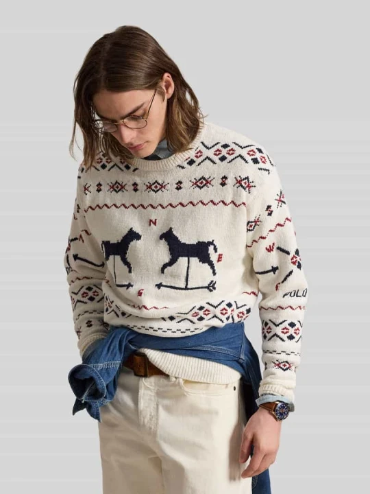 Zdjęcie produktu Sweter z dzianiny o kroju regular fit z mieszanki bawełny, lnu i kaszmiru Polo Ralph Lauren Złamany biały