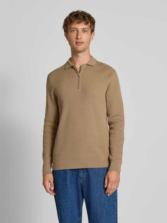 Zdjęcie produktu Sweter z dzianiny o kroju regular fit z mieszanki bawełny model ‘PHIL’ Only & Sons Jasnobrązowy
