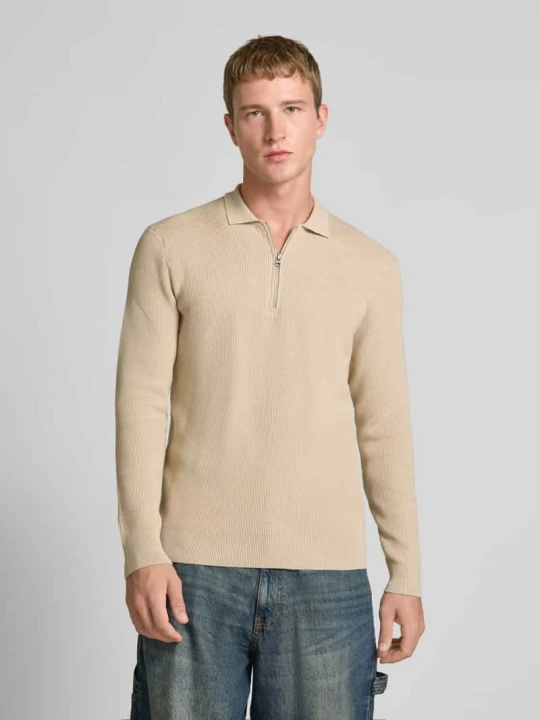 Zdjęcie produktu Sweter z dzianiny o kroju regular fit z mieszanki bawełny model ‘PHIL’ Only & Sons Beżowy