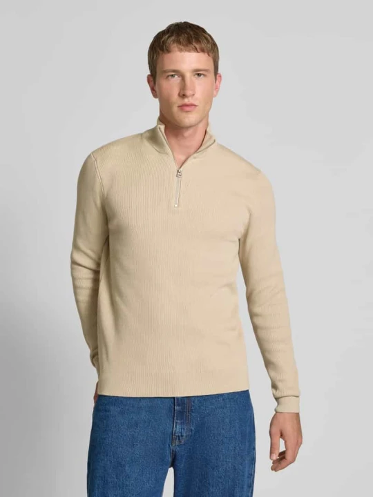 Zdjęcie produktu Troyer o kroju regular fit z mieszanki bawełny model „PHIL” Only & Sons Beżowy melanż