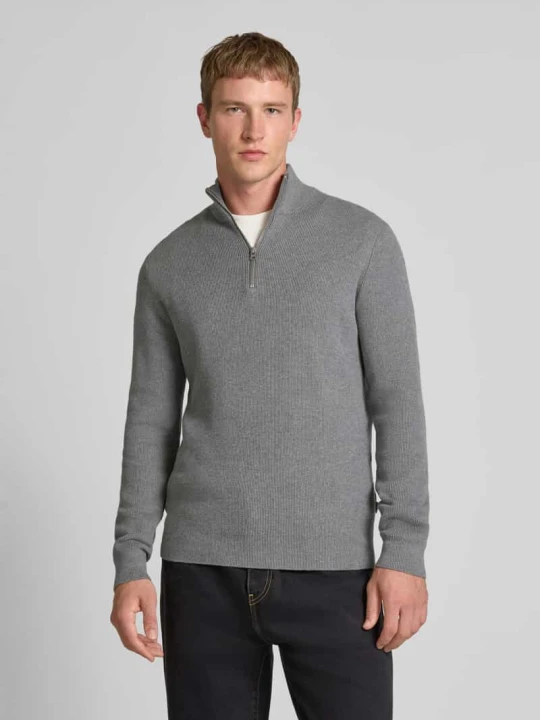 Zdjęcie produktu Troyer o kroju regular fit z mieszanki bawełny model „PHIL” Only & Sons Średnioszary melanż
