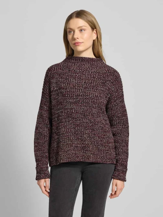 Zdjęcie produktu Sweter z dzianiny o kroju regular fit z mieszanki bawełny model ‘SELMA’ Selected Śliwkowy