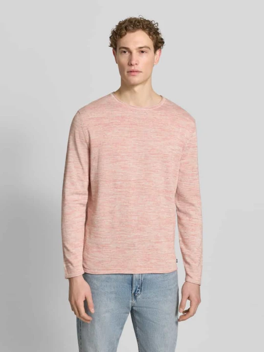 Zdjęcie produktu sweter z dzianiny o kroju regular fit z mieszanki bawełny model Space dye Tom Tailor Czerwony