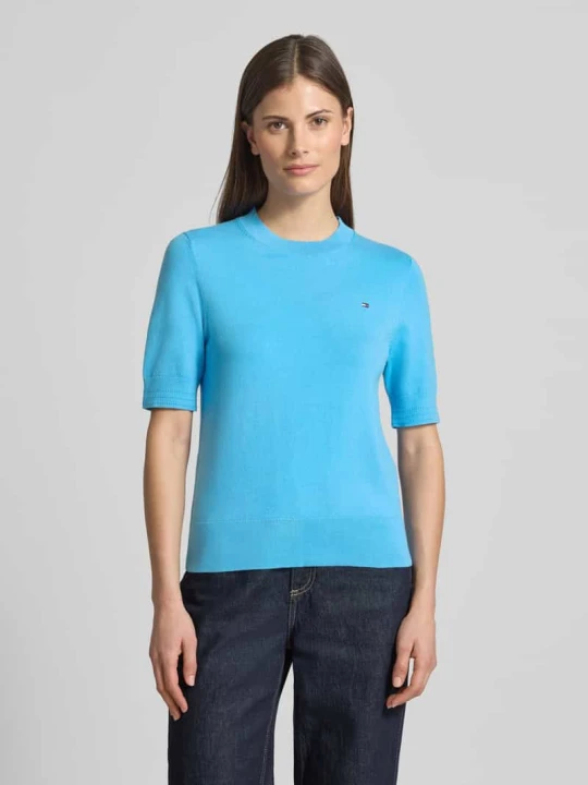 Zdjęcie produktu Sweter z dzianiny o kroju regular fit z mieszanki bawełny Tommy Hilfiger Błękitno-niebieski