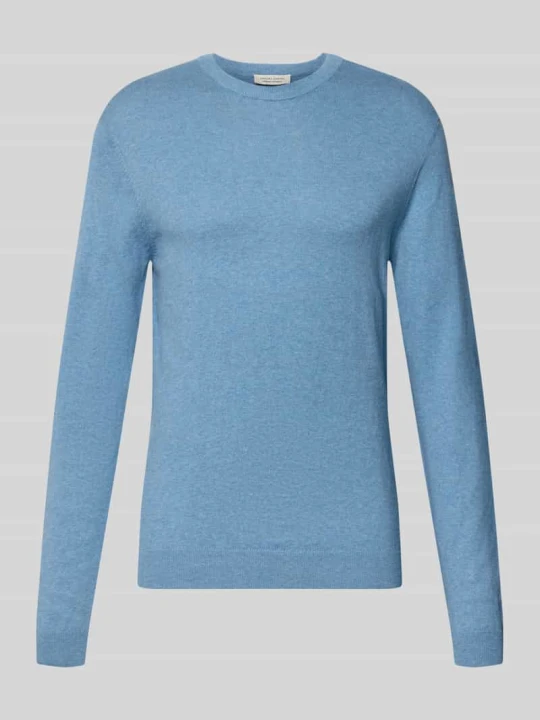Zdjęcie produktu sweter z dzianiny o kroju regular fit z mieszanki bawełny z dodatkiem kaszmiru Casual Friday Błękitny