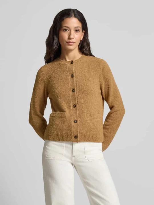 Zdjęcie produktu Kardigan rozpinany o kroju regular fit z mieszanki bawełny z dodatkiem wełny Marc O'Polo Camel