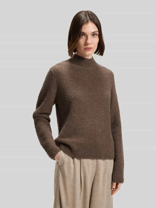 Zdjęcie produktu Sweter z dzianiny o kroju regular fit z mieszanki wełny i kaszmiru model ‘FUBRINA’ Boss Ziemisty brązowy