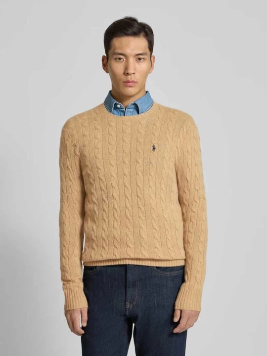 Zdjęcie produktu Sweter z dzianiny o kroju regular fit z mieszanki wełny i kaszmiru Polo Ralph Lauren Camel