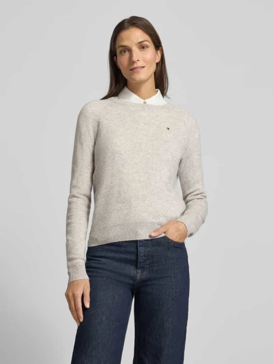 Zdjęcie produktu Sweter z dzianiny o kroju regular fit z mieszanki wełny i kaszmiru Tommy Hilfiger Jasnoszary