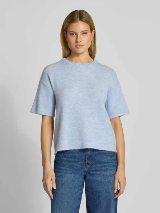 Zdjęcie produktu Sweter z dzianiny o kroju regular fit z mieszanki wełny z domieszką alpaki Model 'LULU' Selected Jasnoniebieski