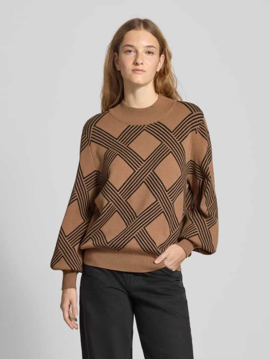 Zdjęcie produktu Sweter z dzianiny o kroju regular fit z mieszanki wiskozy model ‘ANNY’ Only Piaskowy