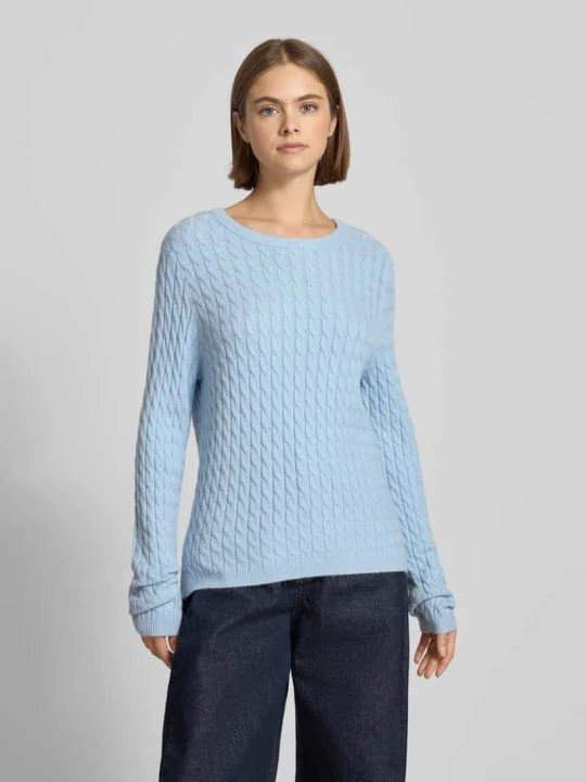 Zdjęcie produktu Sweter z dzianiny o kroju regular fit z mieszanki wiskozy model ‘FIA’ Pieces Jasnoniebieski