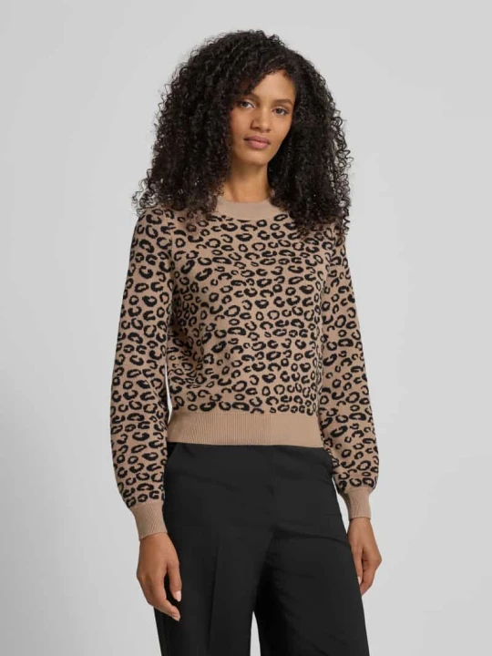 Zdjęcie produktu Sweter z dzianiny o kroju regular fit z mieszanki wiskozy model ‘NANCY’ Vero Moda Beżowy melanż