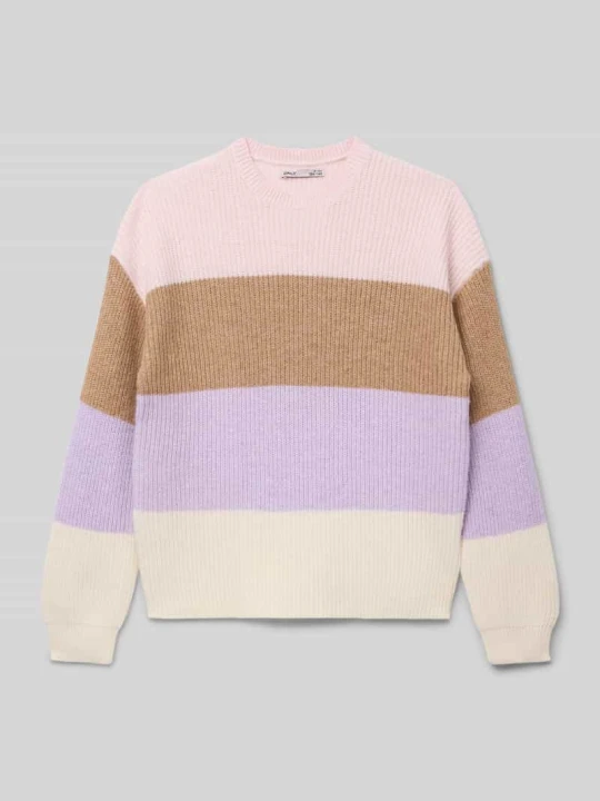 Zdjęcie produktu Sweter z dzianiny o kroju regular fit z mieszanki wiskozy model ‘SANDY’ Only Brudnoróżowy