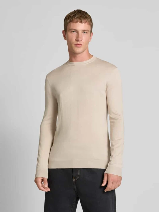 Zdjęcie produktu Sweter z dzianiny o kroju regular fit z mieszanki wiskozy model ‘WYLER’ Only & Sons Beżowy