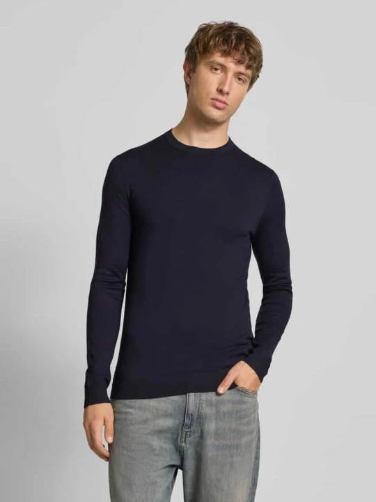 Zdjęcie produktu Sweter z dzianiny o kroju regular fit z mieszanki wiskozy model ‘WYLER’ Only & Sons Ciemnoniebieski