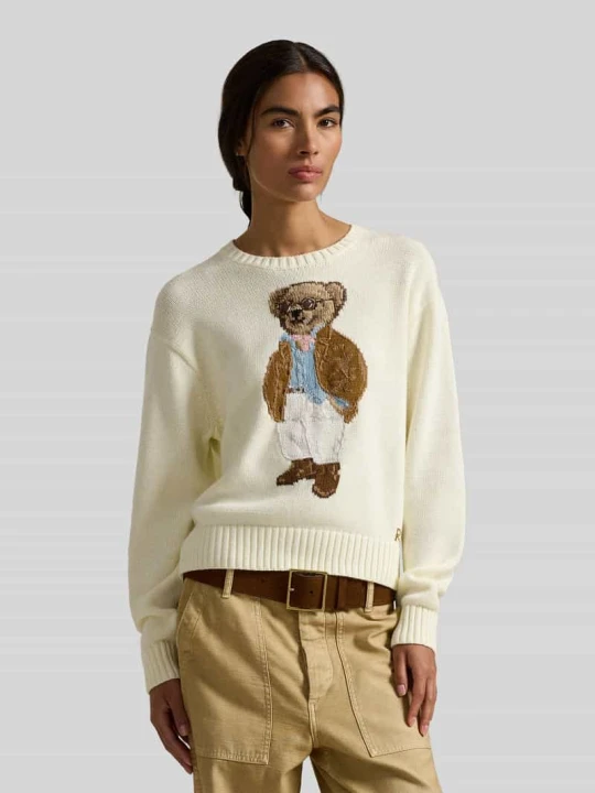 Zdjęcie produktu Sweter z dzianiny o kroju regular fit z nadrukiem Polo Bear Polo Ralph Lauren Écru