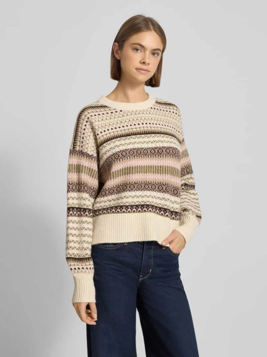 Zdjęcie produktu Sweter z dzianiny o kroju regular fit z obniżonymi ramionami model ‘ARIANNE’ Only Różowy