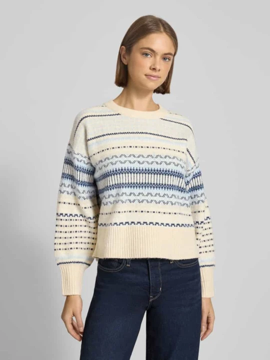 Zdjęcie produktu Sweter z dzianiny o kroju regular fit z obniżonymi ramionami model ‘ARIANNE’ Only Jasnoniebieski