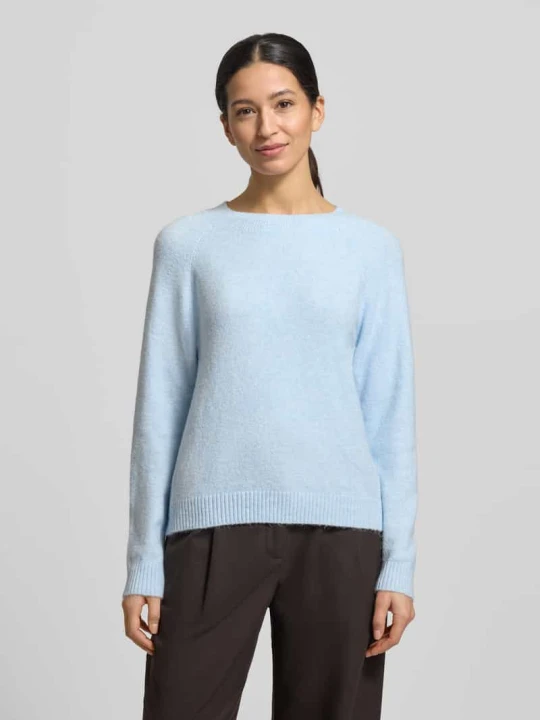 Zdjęcie produktu sweter z dzianiny o kroju regular fit z dekoltem typu crew neck model 'DOFFY' Vero Moda Jasnoniebieski melanż