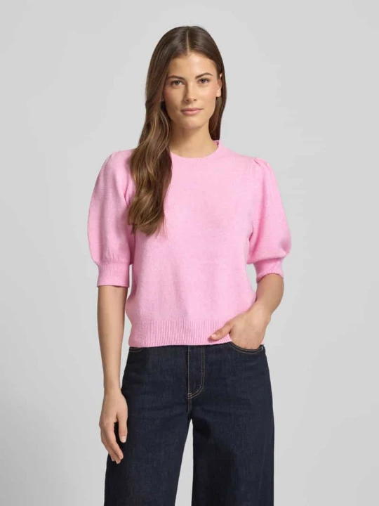Zdjęcie produktu Sweter z dzianiny o kroju regular fit z dekoltem okrągłym model „DOFFY” Vero Moda Różowy