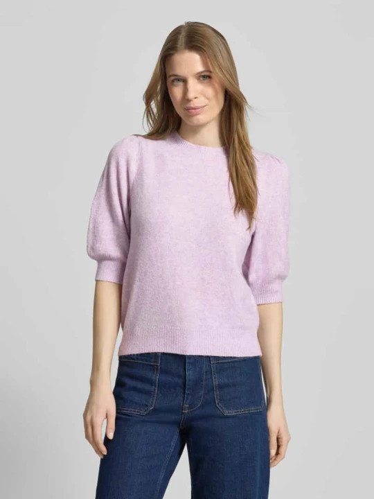 Zdjęcie produktu Sweter z dzianiny o kroju regular fit z dekoltem okrągłym model „DOFFY” Vero Moda Lawendowy
