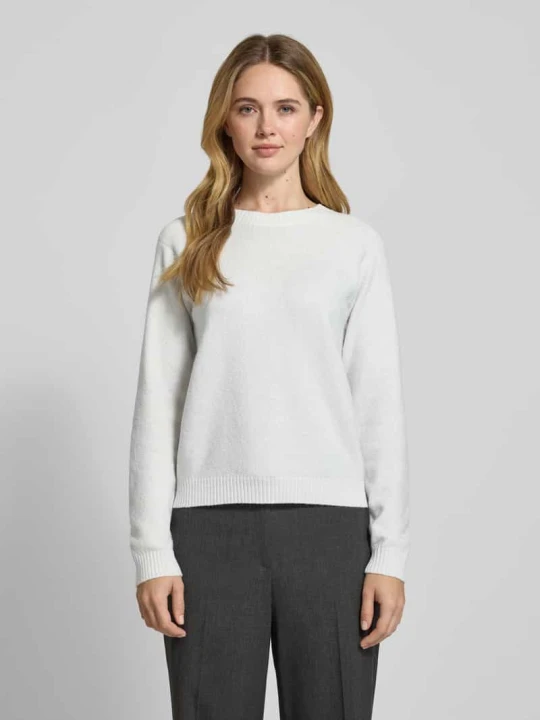 Zdjęcie produktu Sweter z dzianiny o kroju regular fit z okrągłym dekoltem model ‘DOFFYSHINE’ Vero Moda Srebrny
