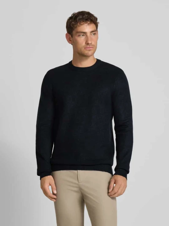 Zdjęcie produktu Sweter z dzianiny o kroju regular fit z okrągłym dekoltem model ‘Heine’ Casual Friday Ciemnoniebieski