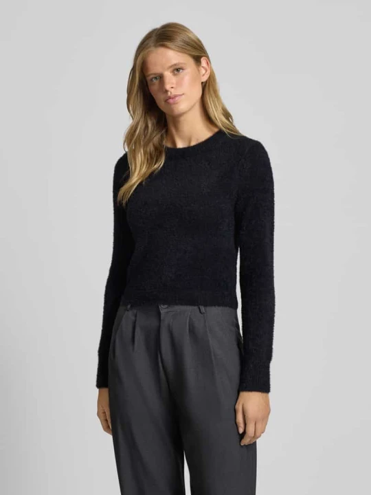 Zdjęcie produktu Sweter z dzianiny o kroju regular fit z okrągłym dekoltem model ‘PETRA’ Only Czarny