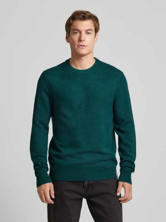 Zdjęcie produktu Sweter z dzianiny krój regular fit z dodatkiem wełny Scotch & Soda Petrol