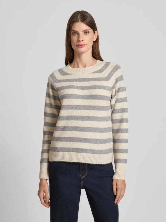 Zdjęcie produktu Sweter z dzianiny o kroju regular fit z raglanowymi rękawami model ‘DOFFY’ Vero Moda Écru