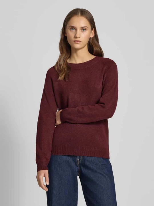 Zdjęcie produktu Sweter z dzianiny o kroju regular fit z raglanowymi rękawami model ‘RICA’ Only Bordowy melanż