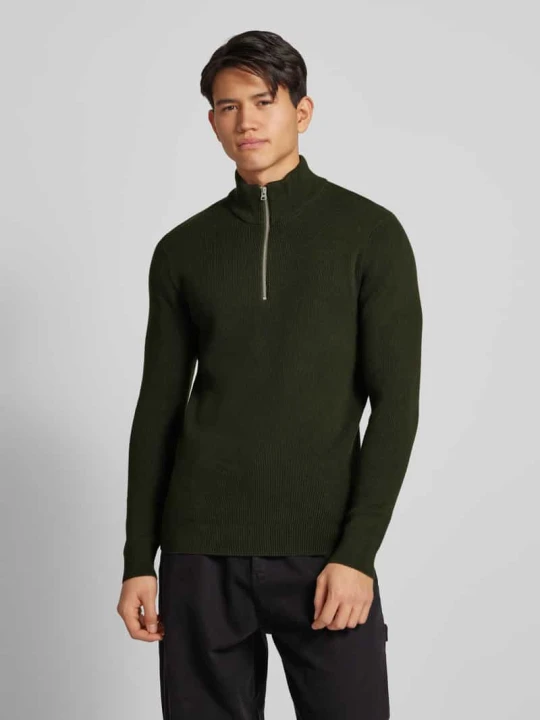 Zdjęcie produktu Sweter z dzianiny o kroju regular fit ze stójką model ‘PHIL’ Only & Sons Oliwkowy