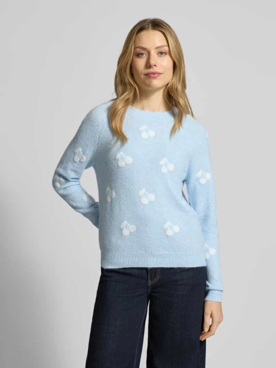 Zdjęcie produktu Sweter z dzianiny o kroju regular fit z intarsjami model „DOFFY INTARSIA” Vero Moda Jasnoniebieski