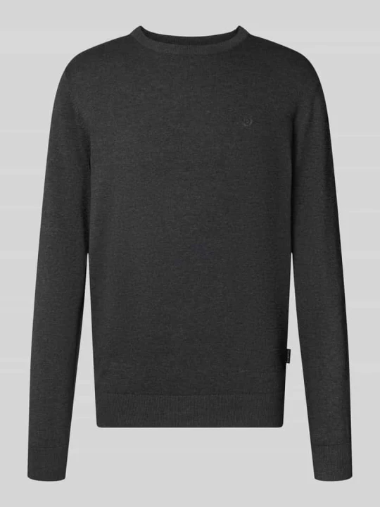 Zdjęcie produktu Sweter z dzianiny o kroju relaxed fit z czystej bawełny Bugatti Antracytowy
