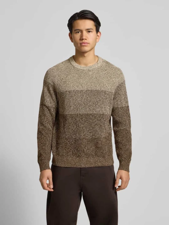 Zdjęcie produktu Sweter z dzianiny o kroju relaxed fit z czystej bawełny model ‘BIRK’ Only & Sons Beżowy