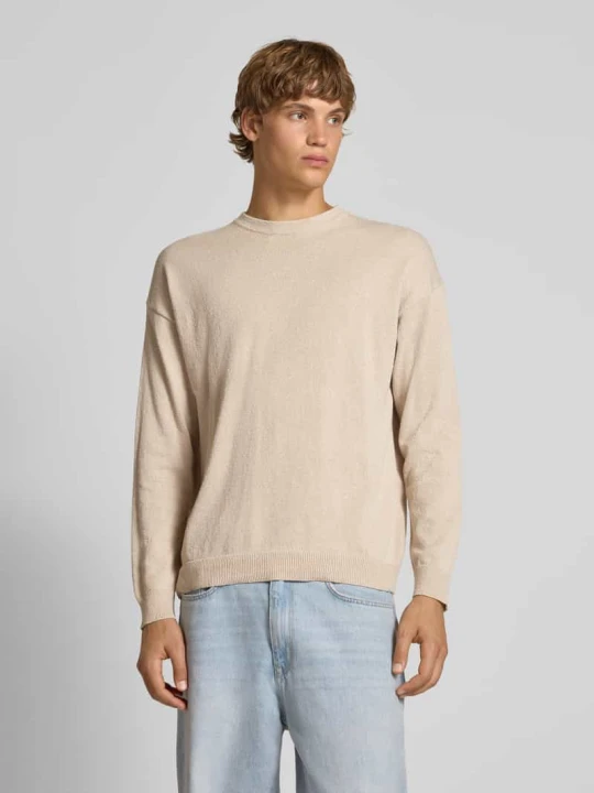 Zdjęcie produktu Sweter z dzianiny o kroju relaxed fit z dodatkiem bawełny model ‘JOB’ Only & Sons Beżowy