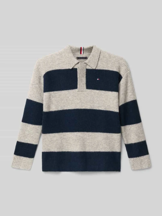 Zdjęcie produktu Sweter z dzianiny o kroju relaxed fit z dodatkiem wełny Tommy Hilfiger Granatowy