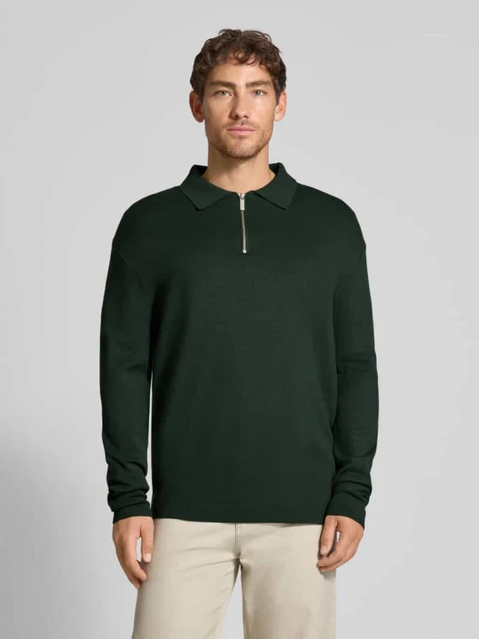 Zdjęcie produktu Sweter z dzianiny o kroju relaxed fit z dzianiny z mieszanki wiskozy model ‘TELLER’ Selected Homme Ciemnozielony