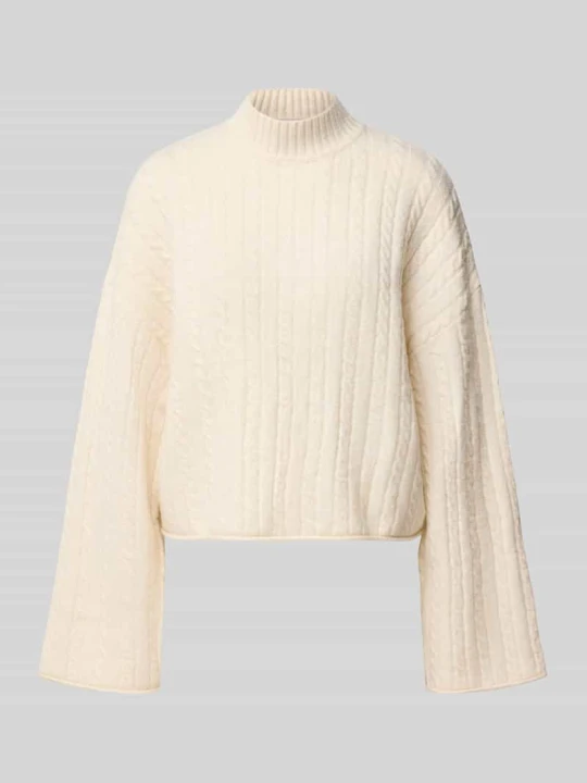 Zdjęcie produktu Sweter z dzianiny o kroju relaxed fit z elastycznej mieszanki materiałów REVIEW Złamany biały