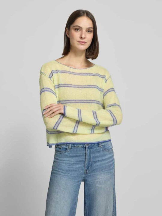 Zdjęcie produktu Sweter z dzianiny o kroju relaxed fit z mieszanka lyocellu model 'BODYROW' American Vintage Jasnożółty