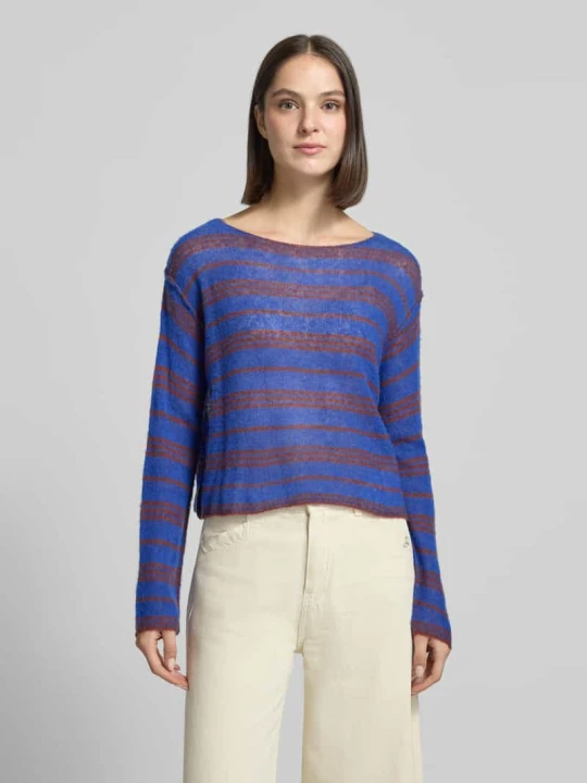 Zdjęcie produktu Sweter z dzianiny o kroju relaxed fit z mieszanka lyocellu model 'BODYROW' American Vintage Królewski niebieski
