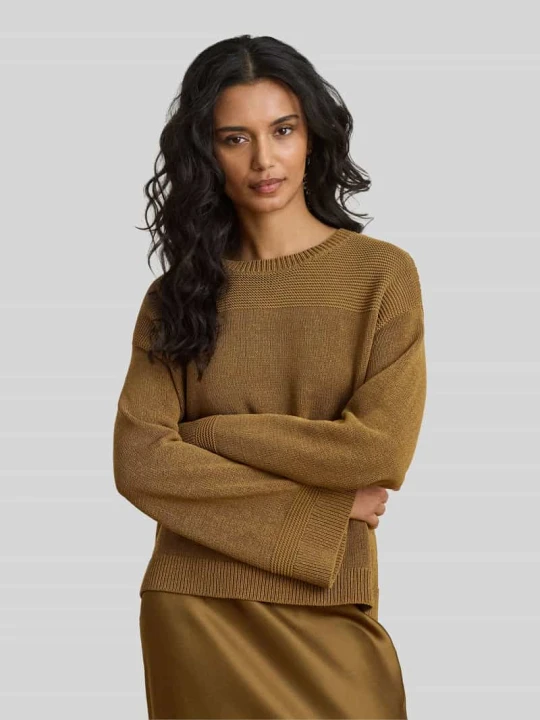 Zdjęcie produktu Sweter z dzianiny o kroju relaxed fit z mieszanki bawełny Lauren Ralph Lauren Camel