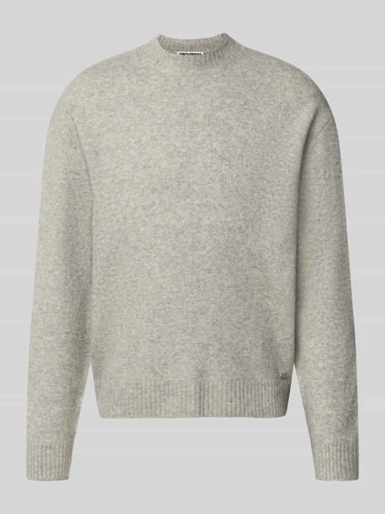 Zdjęcie produktu Sweter z dzianiny o kroju relaxed fit z mieszanki materiałów z dodatkiem bawełny REVIEW Ciemnoszary melanż