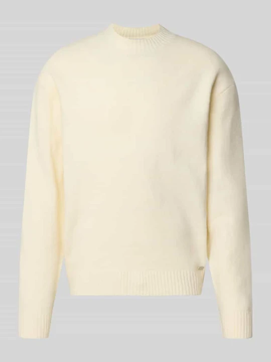 Zdjęcie produktu Sweter z dzianiny o kroju relaxed fit z mieszanki materiałów z dodatkiem bawełny REVIEW Écru