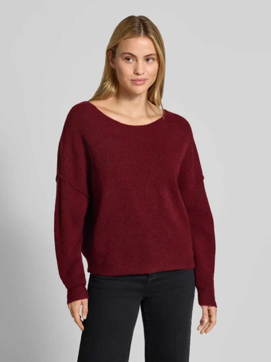 Zdjęcie produktu Sweter z dzianiny o kroju relaxed fit z mieszanki materiałów z domieszką lnu American Vintage Bordowy