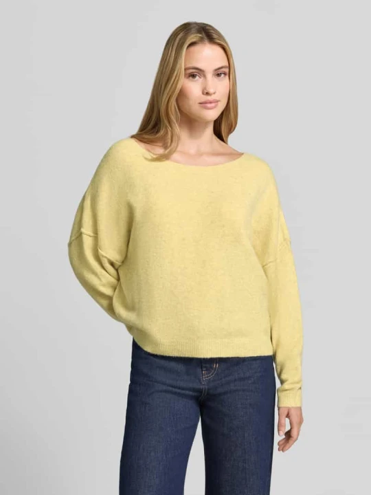 Zdjęcie produktu Sweter z dzianiny o kroju relaxed fit z mieszanki materiałów z domieszką lnu American Vintage Jasnożółty