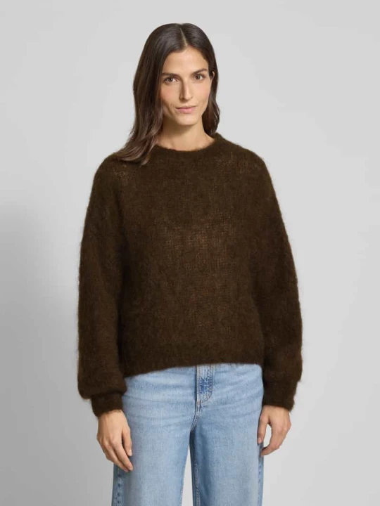 Zdjęcie produktu Sweter z dzianiny o kroju relaxed fit z mieszanki moheru model ‘CAMILLE’ VILLA SOPHIE Ciemnobrązowy