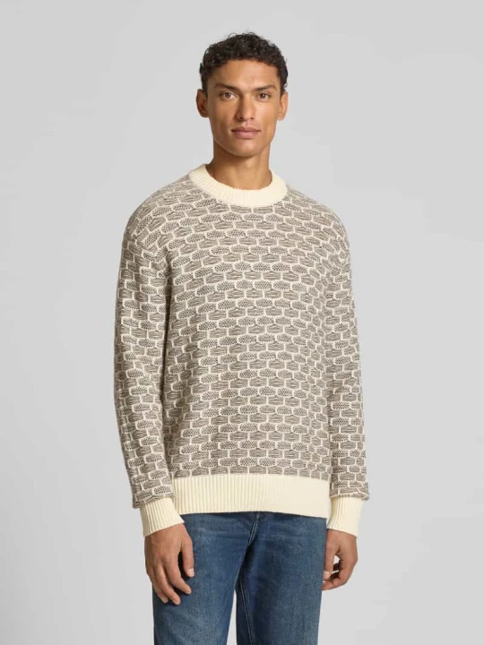 Zdjęcie produktu Sweter z dzianiny o kroju relaxed fit z mieszanki wełny model ‘KEITH’ Selected Homme Złamany biały