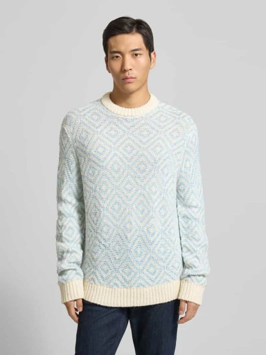 Zdjęcie produktu Sweter z dzianiny o kroju relaxed fit z Mieszanki wełny Model 'REMI' Selected Homme Jasnoniebieski